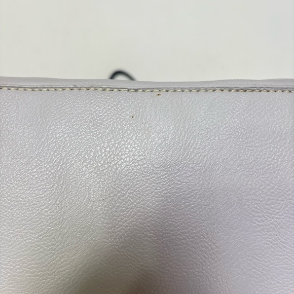 NINE WEST Vintage 90s Y2K faux leather light grey minimalist neutral tote bag - Picture 6 of 16